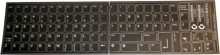 Pegatinas de teclado, versión en inglés, estilo A1200/A4000/A3000/A2000